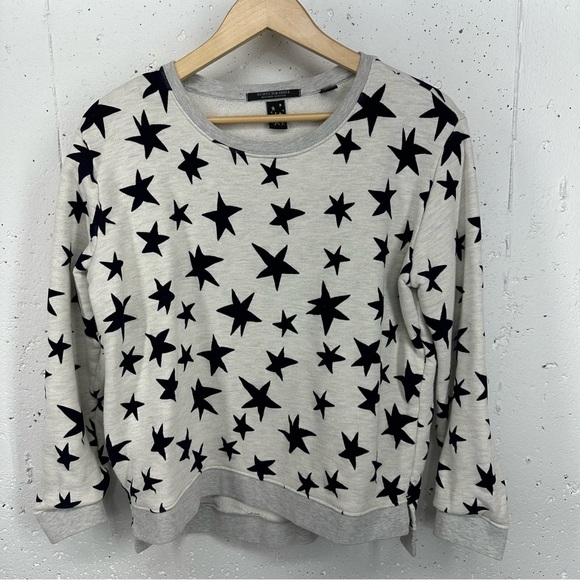 Scotch & Soda Size 2 Medium Gray Stars Sweatshirt - Picture 2 of 15